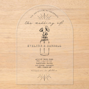 Apotheker Fles Bloemen bruiloft Acryl Uitnodigingen