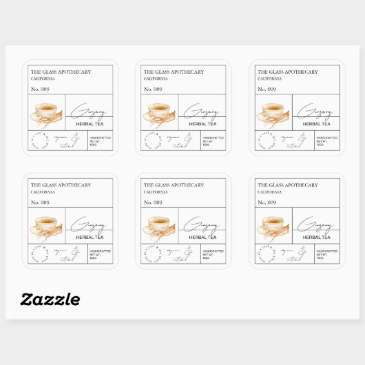 Apotheker Ginseng Kruidenthee Label (Vel)