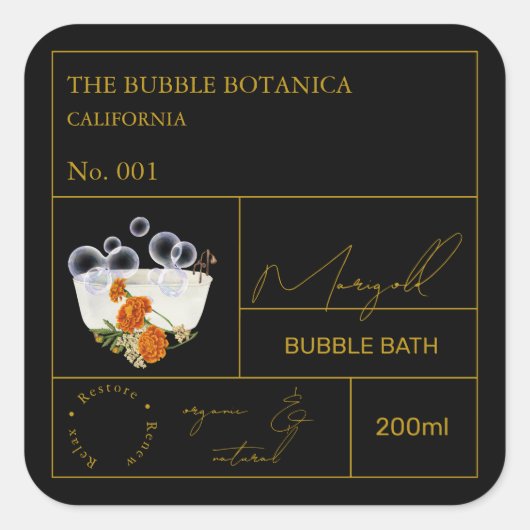 Apotheker Goudsbloem Bubbelbad Label (Voorkant)