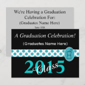 Apotheker Graduation Invitations Blauwgroen en zwa Kaart (Voorkant / Achterkant)