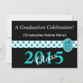 Apotheker Graduation Invitations Blauwgroen en zwa Kaart (Voorkant)