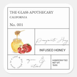 Apotheker Granaatappel geïnfundeerd honing Label