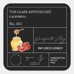 Apotheker Granaatappel geïnfundeerd honing Label