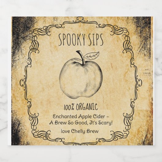 Apotheker Halloween  appelcider Bier Etiket (Enkel label)