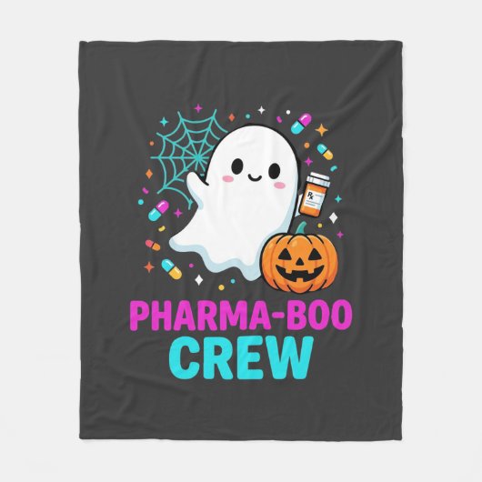 Apotheker Halloween Pharma-Boo Crew Spookontwerp_ Fleece Deken (Voorkant)
