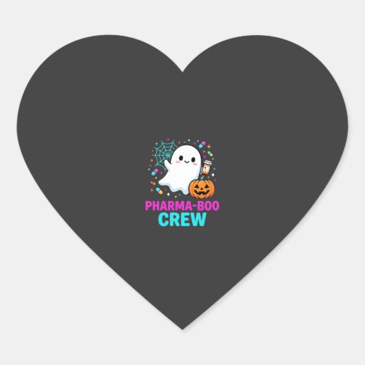 Apotheker Halloween Pharma-Boo Crew Spookontwerp_ Hart Sticker (Voorkant)