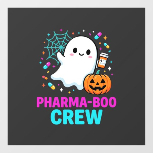 Apotheker Halloween Pharma-Boo Crew Spookontwerp_ Raamsticker (Vel)
