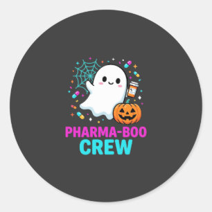 Apotheker Halloween Pharma-Boo Crew Spookontwerp_ Ronde Sticker
