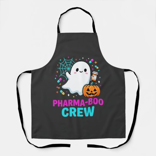 Apotheker Halloween Pharma-Boo Crew Spookontwerp_ Schort (Voorkant)