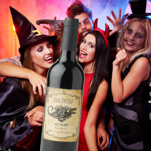 Apotheker halloween vintage Drakenvuur Wijn Etiket