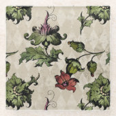 Apotheker heks Plant | Steampunk Botanische Kruide Glazen Onderzetter (Voorkant)