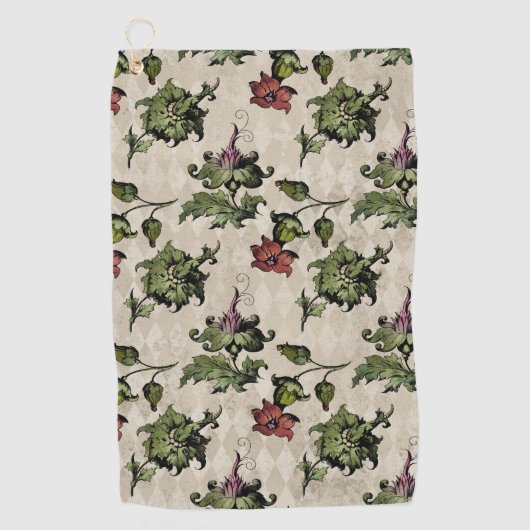 Apotheker heks Plant | Steampunk Botanische Kruide Golfhanddoek (Voorkant)