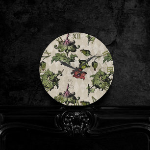 Apotheker heks Plant   Steampunk Botanische Kruide Ronde Klok