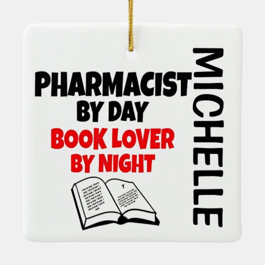 Apotheker houdt van lezen CUSTOM Keramisch Ornament (Achterkant)