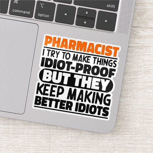 Apotheker I Probeer Dingen Grappig Te Maken Uitspr Sticker (Detail)