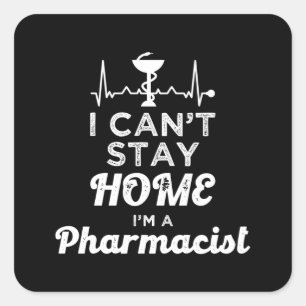 apotheker Ik kan geen huisapotheker blijven Vierkante Sticker