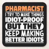 Apotheker Ik probeer dingen grappig te zeggen Kartonnen Onderzetters (Voorkant)