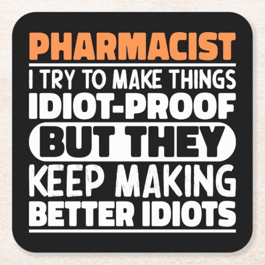 Apotheker Ik probeer dingen grappig te zeggen Kartonnen Onderzetters (Voorkant)