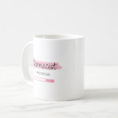 Apotheker in uitvoering – gepersonaliseerd koffiemok (Voorkant links)