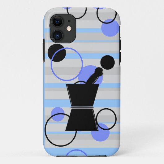 Apotheker iPhone Hoezen Retro Stijl Blauw (Achterkant)