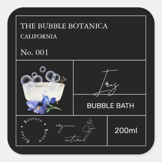 Apotheker Iris Bubbelbad Label (Voorkant)
