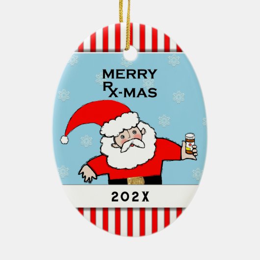 Apotheker Kerst Collectible Keramisch Ornament (Achterkant)