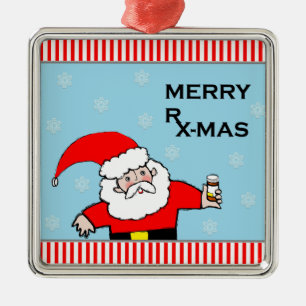 apotheker kerst metalen ornament