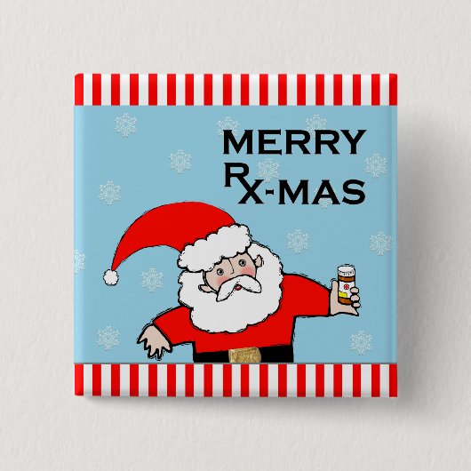 Apotheker Kerstcadeau Vierkante Button 5,1 Cm (Voorkant)
