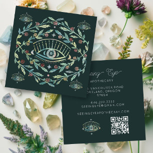 Apotheker Kruidenkenner Mystieke Oog Botanisch QR Vierkante Visitekaartje