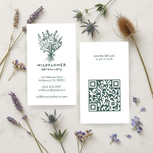 Apotheker Kruidenkenner Wilde Bloemen Boeket Rusti Visitekaartje