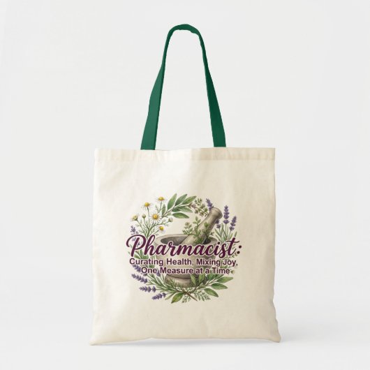 Apotheker Kuraterende Gezondheid Apotheek Botanisc Tote Bag (Voorkant)