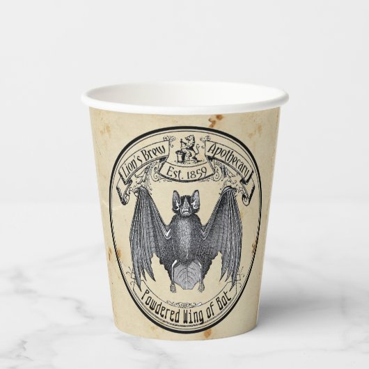  Apotheker Label Vleugel van Bat Paper Cup Papieren Bekers (Achterkant)