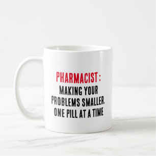 Apotheker: Maak uw problemen kleiner, één pil Koffiemok