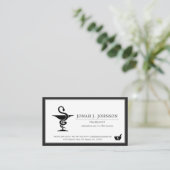 Apotheker minimalistische zwarte rand visitekaartje (Staand voorkant)