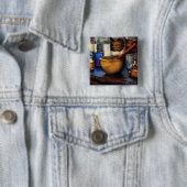 apotheker: Mortar en Pestle Vierkante Button 5,1 Cm (In situ)