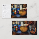 apotheker: Mortar en Pestle Visitekaartje (Voorkant / Achterkant)