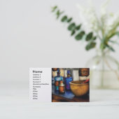 apotheker: Mortar en Pestle Visitekaartje (Staand voorkant)