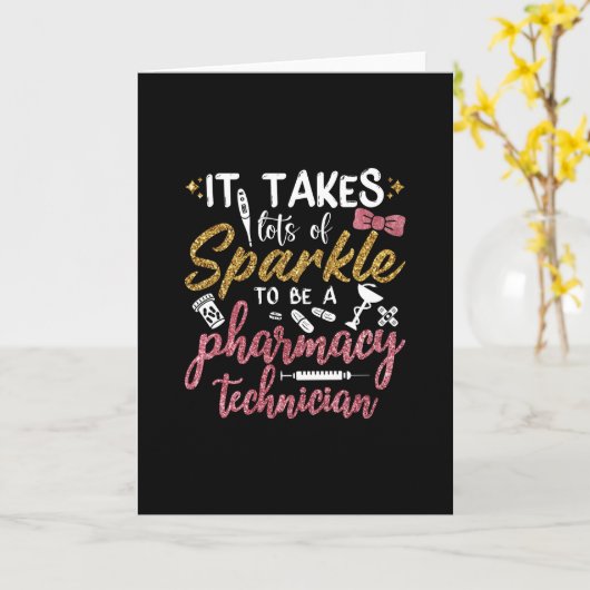 apotheker neemt veel van de Sparkle Pharmacy Tech Kaart (Gele Bloem)