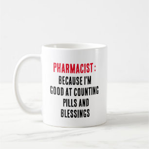 Apotheker: Omdat ik goed ben in het tellen van pil Koffiemok