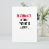 Apotheker: Omdat 'patiënt' een deugd is Bedankkaart (Staand voorkant)