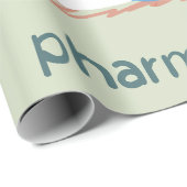 Apotheker op blauwe pilcapsule cadeaupapier (Rol Hoek)