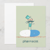 Apotheker op blauwe pilcapsule kaart (Voorkant / Achterkant)