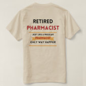 apotheker, op voorhand en achter in ruste t-shirt (Design achterkant)