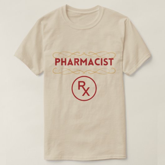 apotheker, op voorhand en achter in ruste t-shirt (Design voorkant)