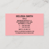 Apotheker Peach Damask Visitekaartje (Achterkant)