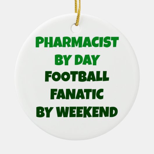 Apotheker per dag Football Fanatic per weekend Keramisch Ornament (Voorkant)
