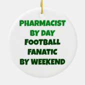 Apotheker per dag Football Fanatic per weekend Keramisch Ornament (Achterkant)