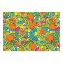Apotheker Retro Citrus RX-patroon Inpakpapier