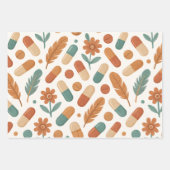 Apotheker Roze Pil Boho Veer Inpakpapier Vel (Voorkant 2)