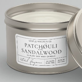 Apotheker Stijl Moderne Rechthoek Kaars Tin Label